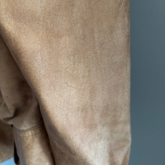 Vintage 80s Brown Paper bag Leather Jacket - Picture 6 of 14